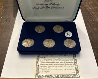 J31 - $75. Silver Walking Liberty Half Dollar Collection. All circulated.