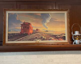 A12 - $125. "The Red Caboose" Paul Detlefsen. Measures 45" x 25".
