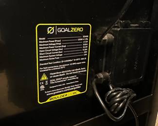 L4 - $1450. Yeti 3000 Goal Zero Power Station. Includes Goal Zero Boulder 100 Briefcase (solar panels).