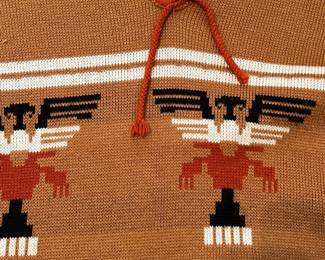 B37 - $65. Vintage 1970's Aztec Tunic Sweater Dress 37" long x 21" pit-pit.