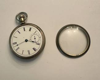 J28 - $75. Sterling Waltham Pocket Watch. Not working.