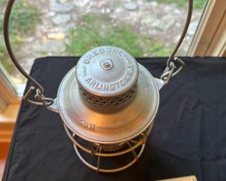 A46 - $75. L&N Dressel Arlington NJ Lantern with Amber Globe. Excellent Condition!