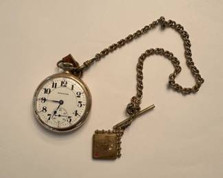 J25 - $125. Gold Filled Pocket Watch. Hamilton 21 Jewels. Model 992. Double Roller, 5 position, Monogrammed PWW.