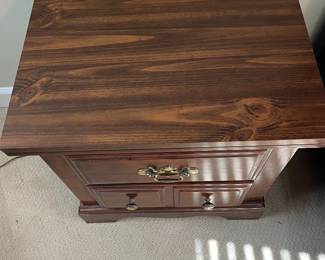 C37 - $30. Lenoir House - Single Wooden Nightstand. Measures 22" wide x 15.25" deep x 22.25" tall.