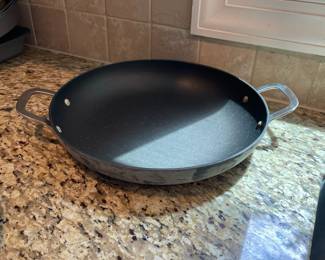 K11 - $20. Calphalon Classic #1382. 12". No lid. Outside shows wear inside is still good / not peeling.