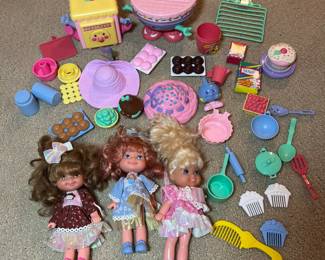 C16 - $30. 1988 Cherry Merry Muffin Doll and Accessory Lot