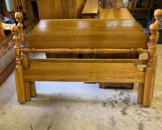 G26 - $40. Adjustable Bed Frame. Bed can be Full or Queen Sized. Includes side rails and adjustable slats. Headboard is 40" tall. Footboard is 36".