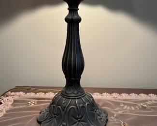 B25 - $55. Tiffany Style Lamp. Measures 20" Tall. Excellent condition.