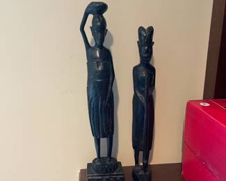 A21 -$35. Pair of Carved Wood Figures.
