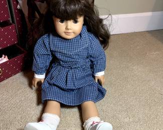 C22 - $500. American Girl Doll Samantha. Authentic Pleasant Company Trunk. Includes 10 outfits and accessories.