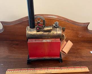 B36 - $80. 1930's Weeden Electric Steam Engine with original tag but NO cord. Measures 4.75" x 5.75" x 10" tall.
