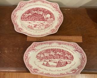 A26 - $25 Pair. Johnson Bros Twas the Night Before Christmas Plates.