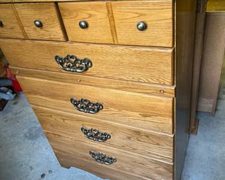 G27 - $50. 6 drawer dresser - no name brand. Measures 32" wide x 18" deep x 46" tall.