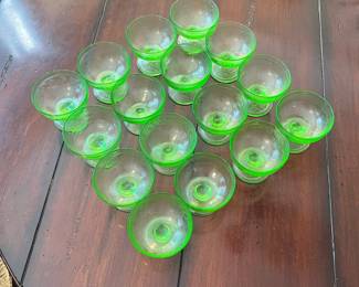 K1 - $80. 16 Pc Uranium Glasses. 3" tall. No issues noted.