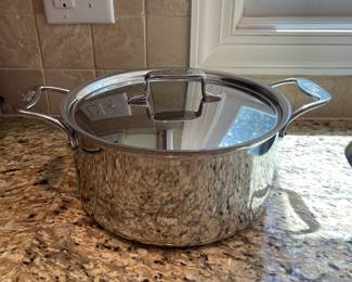K3 - $100. All-Clad D5 Stainless 8 Qt. Pot with Lid.