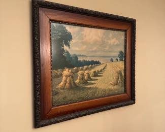 A48 - $125. Hugo Eichler - Babel Seere Antique / Vintage Print. Measures 38" x 32". *Beautiful* Antique Frame.