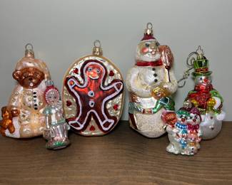 C41 - $100. LOT of 6 Vintage Christopher Radko Glass Ornaments.