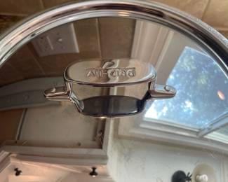 K3 - $100. All-Clad D5 Stainless 8 Qt. Pot with Lid.