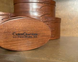 G18 - $50. Set of 5 Cabin Crafters Shipshewana Ind. Shaker Bentwood Pantry Boxes