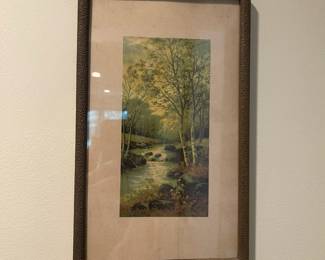 A16 - $15. Framed Vintage Print. Measures 7.75" x 12.75" tall.
