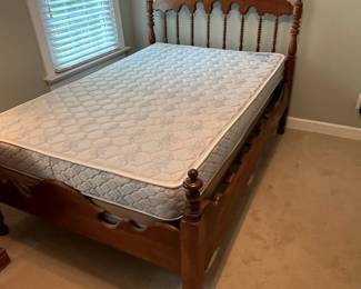 B23 - $50. Antique Sleigh Bed Double. Mattress is clean and included if you want it. Measures 53.3" wide x 52" tall at headboard. Has been repaired. Is useable but not perfect.