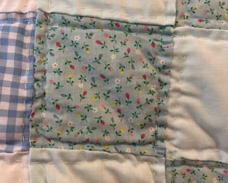 B48 - $40. Vintage Quilt. Hand Pieced - Hand Quilted. Measures 60.5" x 78.5".