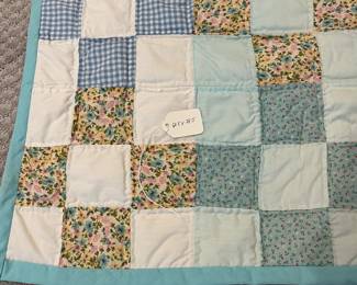 B48 - $40. Vintage Quilt. Hand Pieced - Hand Quilted. Measures 60.5" x 78.5".