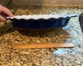 K19 - $15. Emile Henry Enameled Stoneware Oval Dish. Model 01.75.