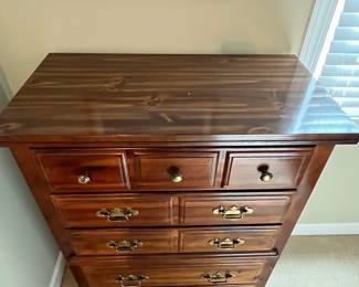 C38 - $75. Lenoir House Dresser. Measures 33.75" wide x 18" deep x 46" tall. Drawers all slide.