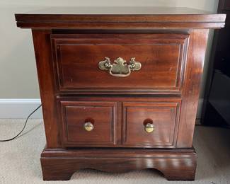 C37 - $30. Lenoir House - Single Wooden Nightstand. Measures 22" wide x 15.25" deep x 22.25" tall.