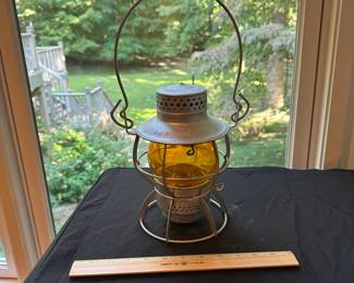 A46 - $75. L&N Dressel Arlington NJ Lantern with Amber Globe. Excellent Condition!