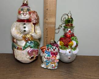 C41 - $100. LOT of 6 Vintage Christopher Radko Glass Ornaments.