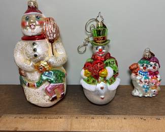 C41 - $100. LOT of 6 Vintage Christopher Radko Glass Ornaments.