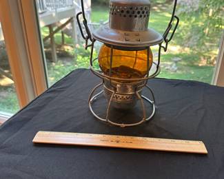 A42 - $100. L&N RR ADLAKE KERO with Amber Globe. Excellent Condition!