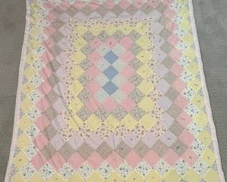 B10 - $30. Vintage "Trip Around the World" Pastel Colors. Measures 49" x 57.5".