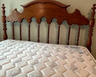 B23 - $50. Antique Sleigh Bed Double. Mattress is clean and included if you want it. Measures 53.3" wide x 52" tall at headboard. Has been repaired. Is useable but not perfect.