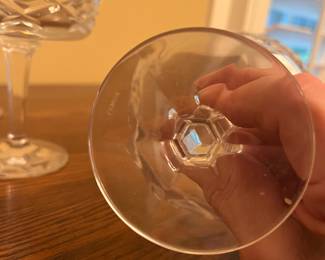 A32 - $150. Vintage Lenox Crystal Champagne Sherbet Glasses. "Charleston" Pattern. 12 pieces. 5 1/8" tall.