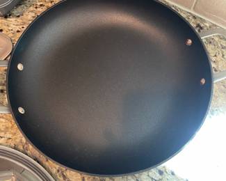 K11 - $20. Calphalon Classic #1382. 12". No lid. Outside shows wear inside is still good / not peeling.