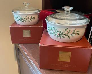 A2 - $14 Each. 2 available. Holiday Casserole with Glass Lid. 1.5qt.