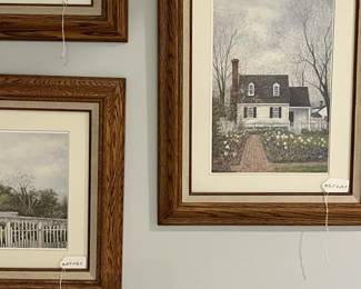 B2 - $60. Set of 3. Ceasar Monturano, Williamsburg Va Framed Art. Each Measures 20.5" x 16.5".