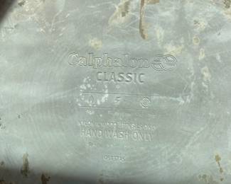 K11 - $20. Calphalon Classic #1382. 12". No lid. Outside shows wear inside is still good / not peeling.