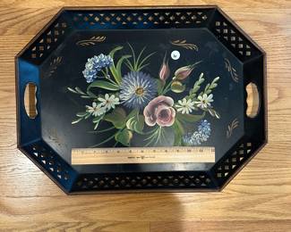 K21 - $30. Handled Serving Tray. Top is in very good condition - bottom has scratches in paint.