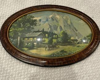 B18 - $40. Vintage Convex Bubble Picture. Measures 22.5" x 16.5"