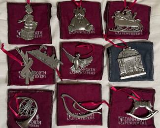 B43 - $55. Danforth Pewter ornament Lot 3. 10 Pieces