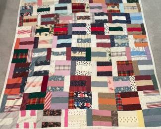 B16 - $30. Vintage Fence Rail Quilt. Measures 70" x 80".