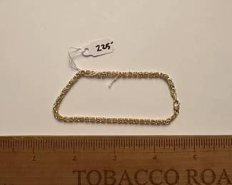 J5 - $225. 7.75" 14kt gold bracelet.