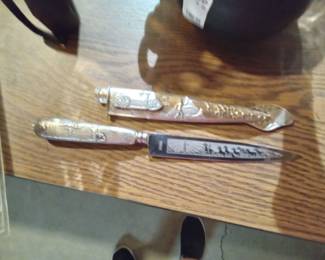 Antique Cowboy Boot Knife with Sheath Very Decorative