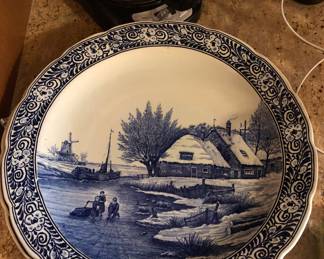 Large 14" Delft Chargers