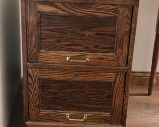 Oak Two Drawer File Cabinet