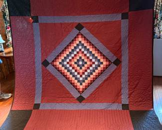 Lancaster Co. Amish Sunshine and Shadows Queen Sized Quilt